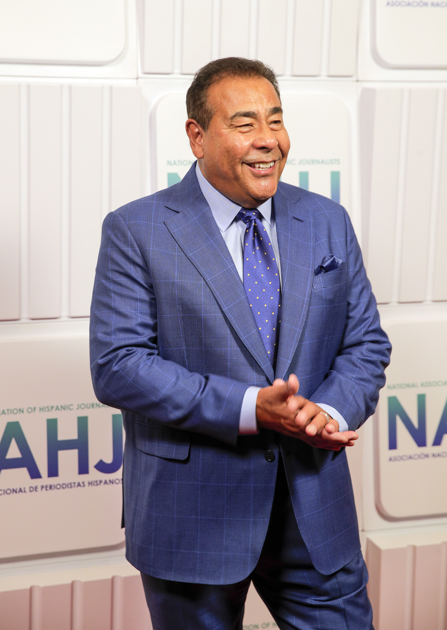John Quiñones poses for a photo on the National Association of Hispanic Journalists Hall of Fame Gala red carpet in Las Vegas, Nev., on Saturday, August 5, 2022.
