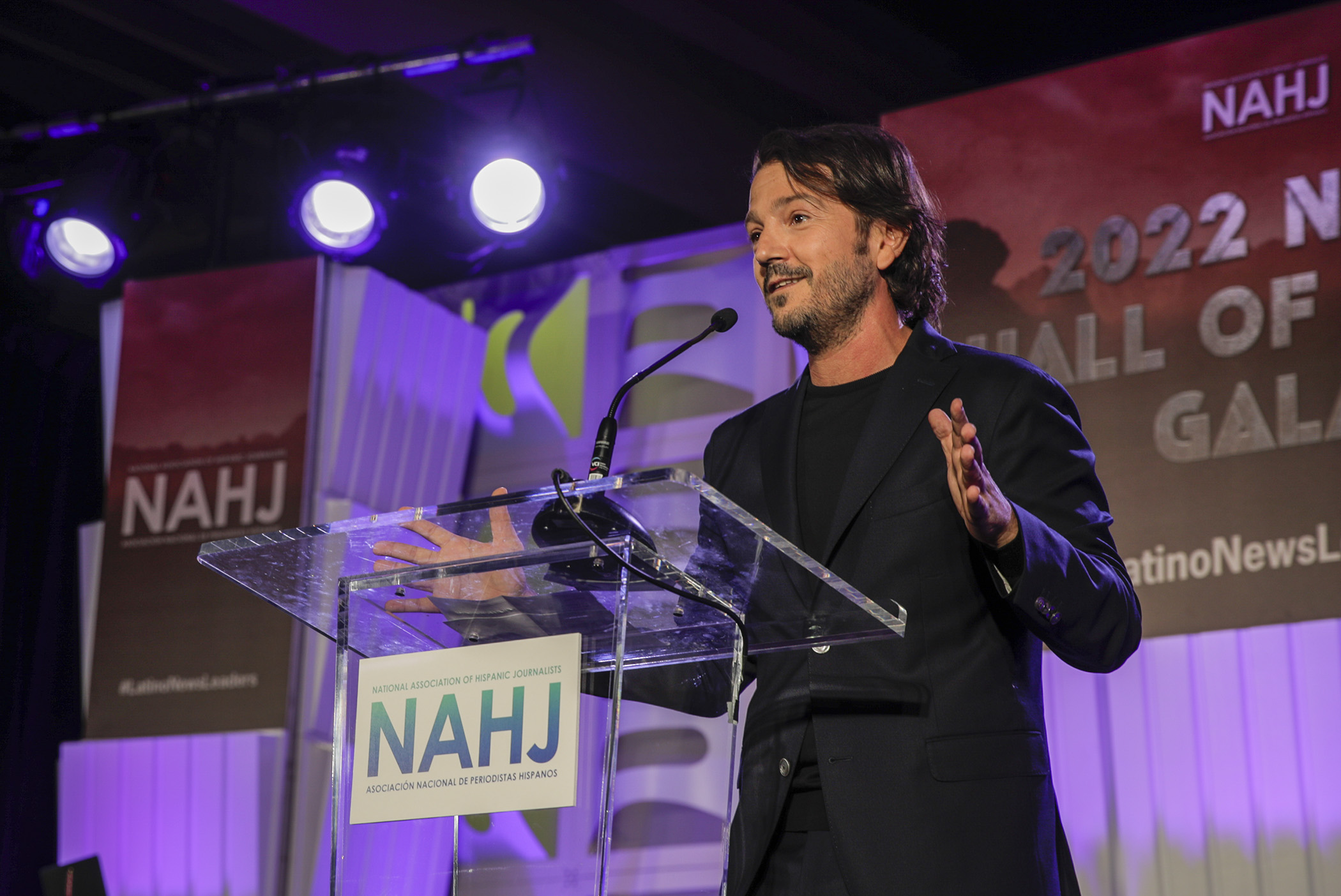 Actor Diego Luna shared his thoughts on representation in media at the National Association of Hispanic Journalists Hall of Fame Gala in Las Vegas, Nev., on Saturday, August 6, 2022.